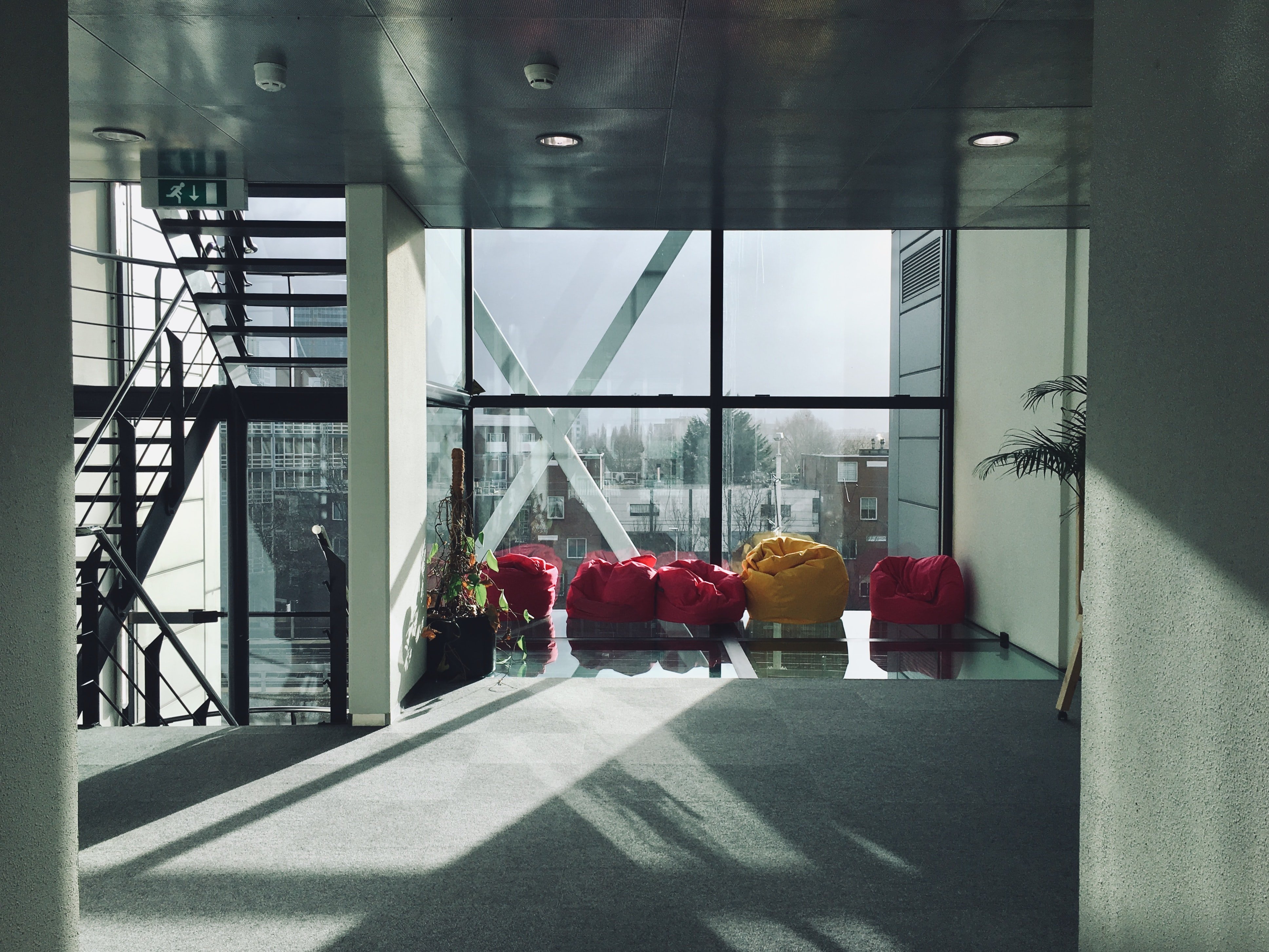 Office space covered in sunshine