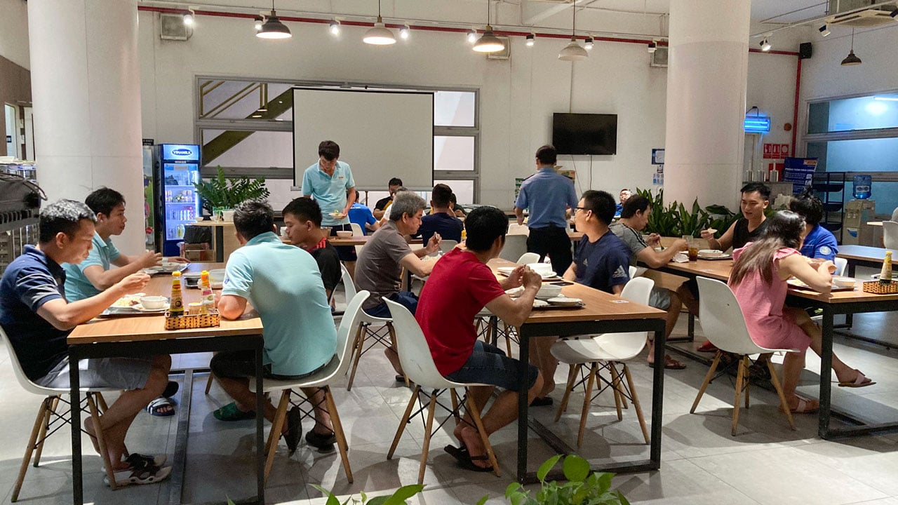 Factory workers staying 24/7 in our Vietnamese factory during pandemic lockdown.